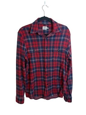 Faherty Red and Blue Mens Legend Sweater Shirt
